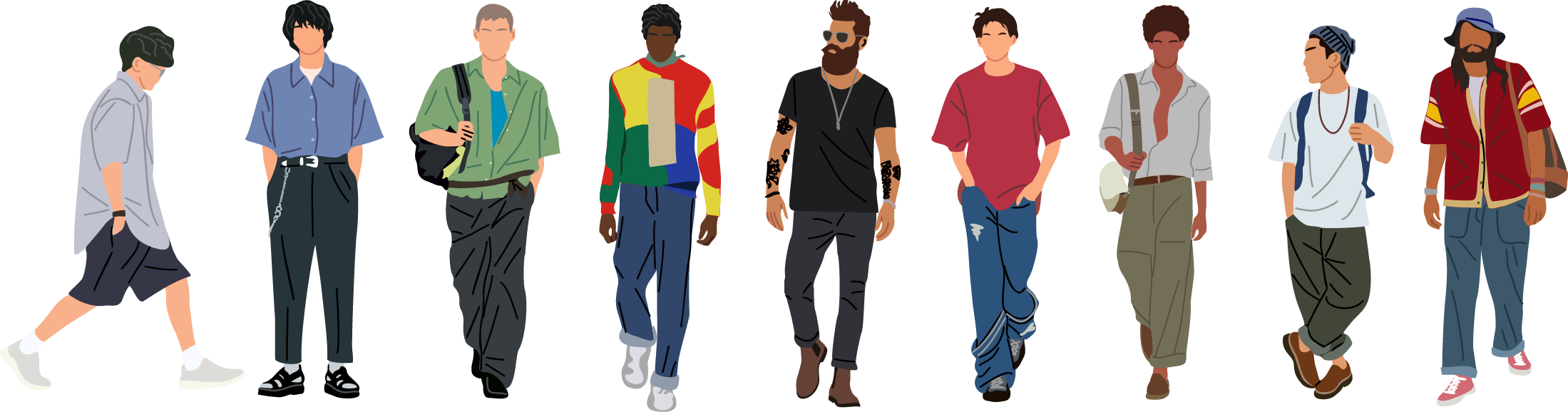 Illustration de silhouettes aux styles variés