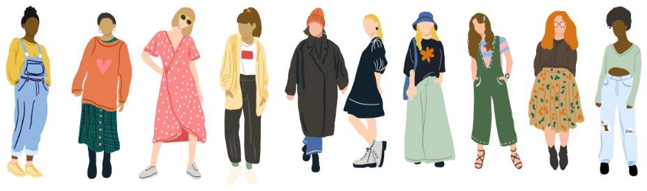 Diversité de styles — femmes mode contemporaine
